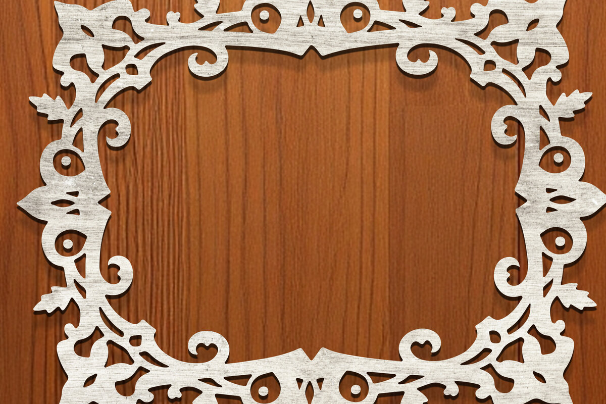 Σετ των 2 Intra απο ξύλο plywood 3mm-4mm πάχος - Floral Κορνίζα Paper-Cut  Δίασταση 20x25 cm INTRAFABR-118329145