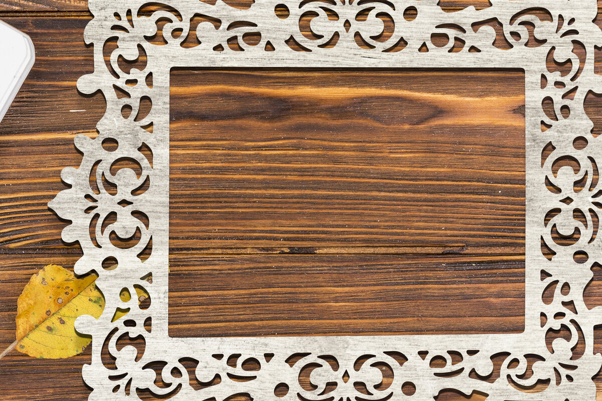 Σετ των 2 Intra απο ξύλο plywood 3mm-4mm πάχος - Floral Κορνίζα Paper-Cut  Δίασταση 20x25 cm INTRAFABR-118329151