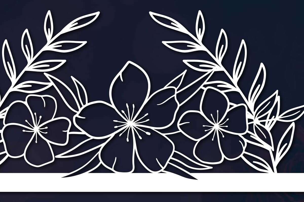 Intra απο ξύλο plywood 3mm-4mm πάχος - Floral Sign Laser/Paper Cut  Δίασταση 30x20 cm INTRAFABR-60576693