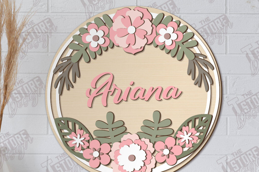 Intra απο ξύλο plywood 3mm-4mm πάχος - Πλακέτα τοίχου Floral Cut Laser | CNC Δίασταση 30x20 cm INTRAFABR-122383800