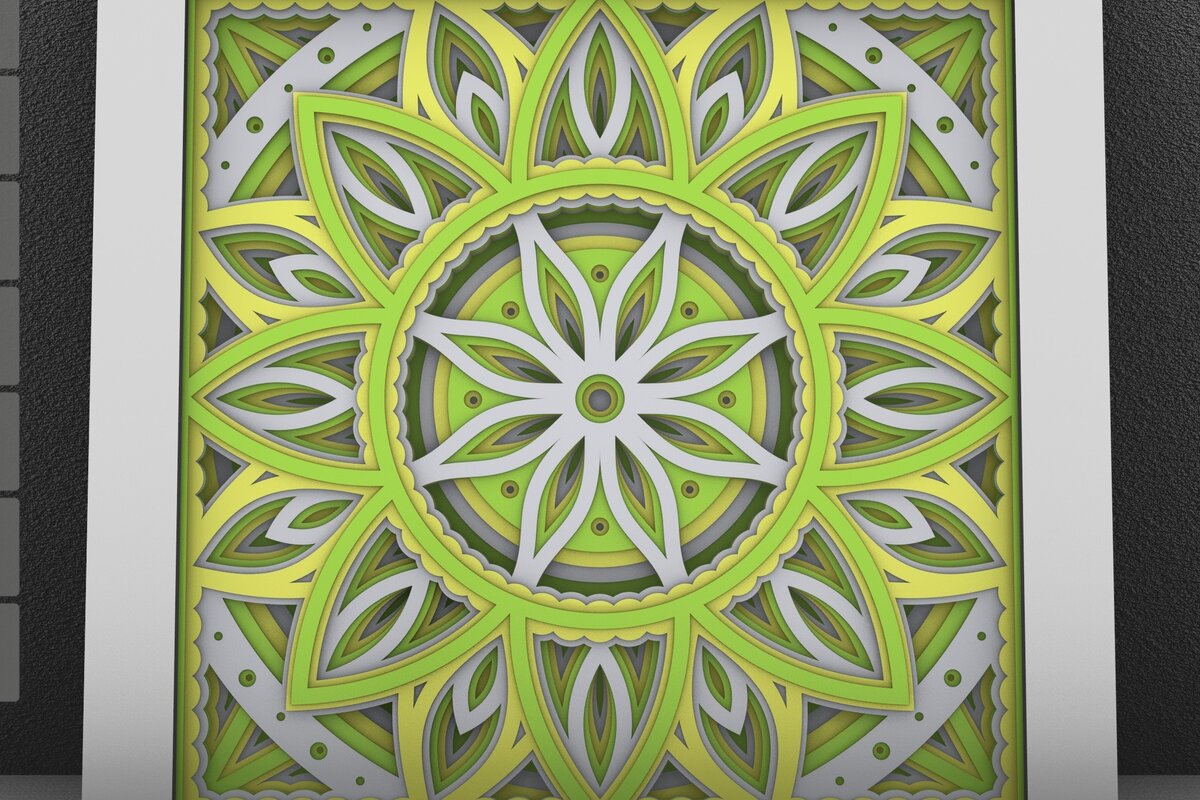 Intra απο ξύλο plywood 3mm-4mm πάχος - Flower 3D Layered Paper Cut, 3D Flower Δίασταση 30x30 cm INTRAFABR-30278472