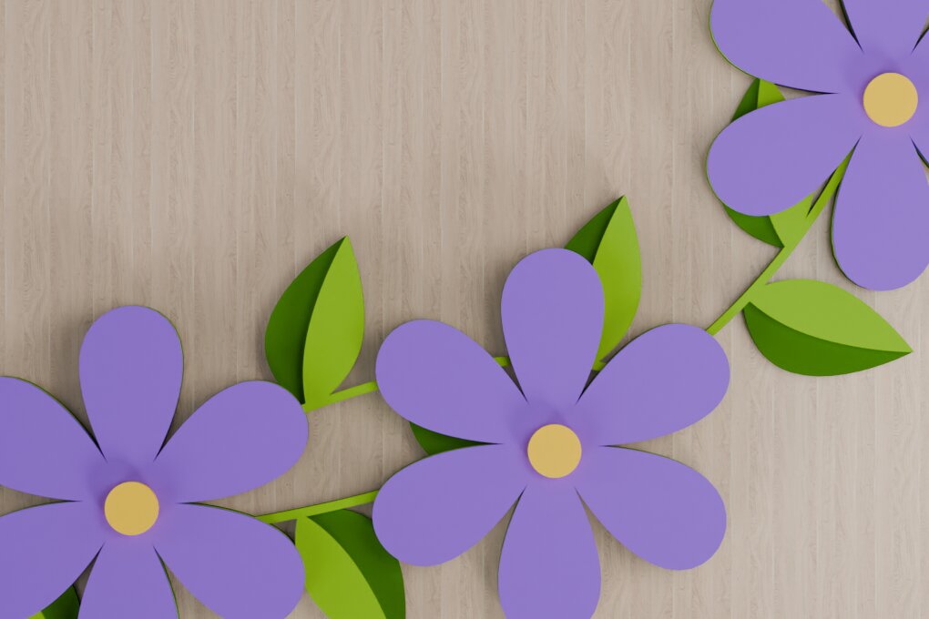 Σετ των 2 Intra απο ξύλο plywood 3mm-4mm πάχος - Λουλούδι 3d  Χαρτί Δίασταση 20x25 cm INTRAFABR-93888683