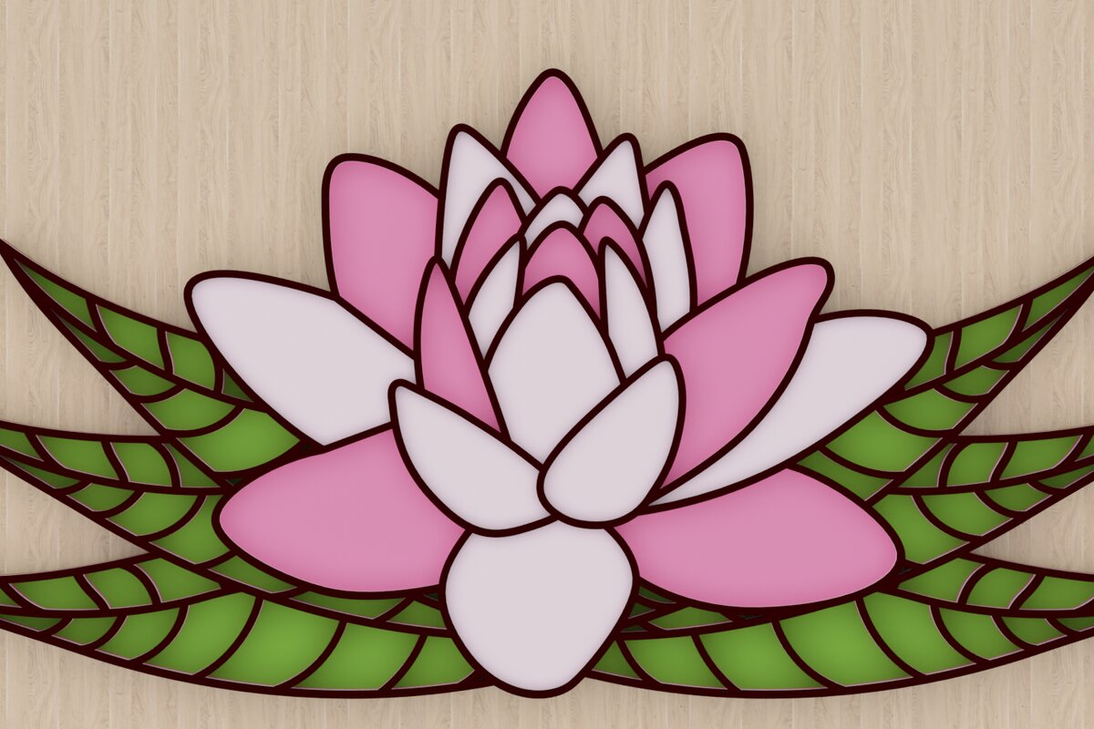 Σετ των 2 Intra απο ξύλο plywood 3mm-4mm πάχος - Λουλούδι 3d  Χαρτί Δίασταση 20x25 cm INTRAFABR-93953707