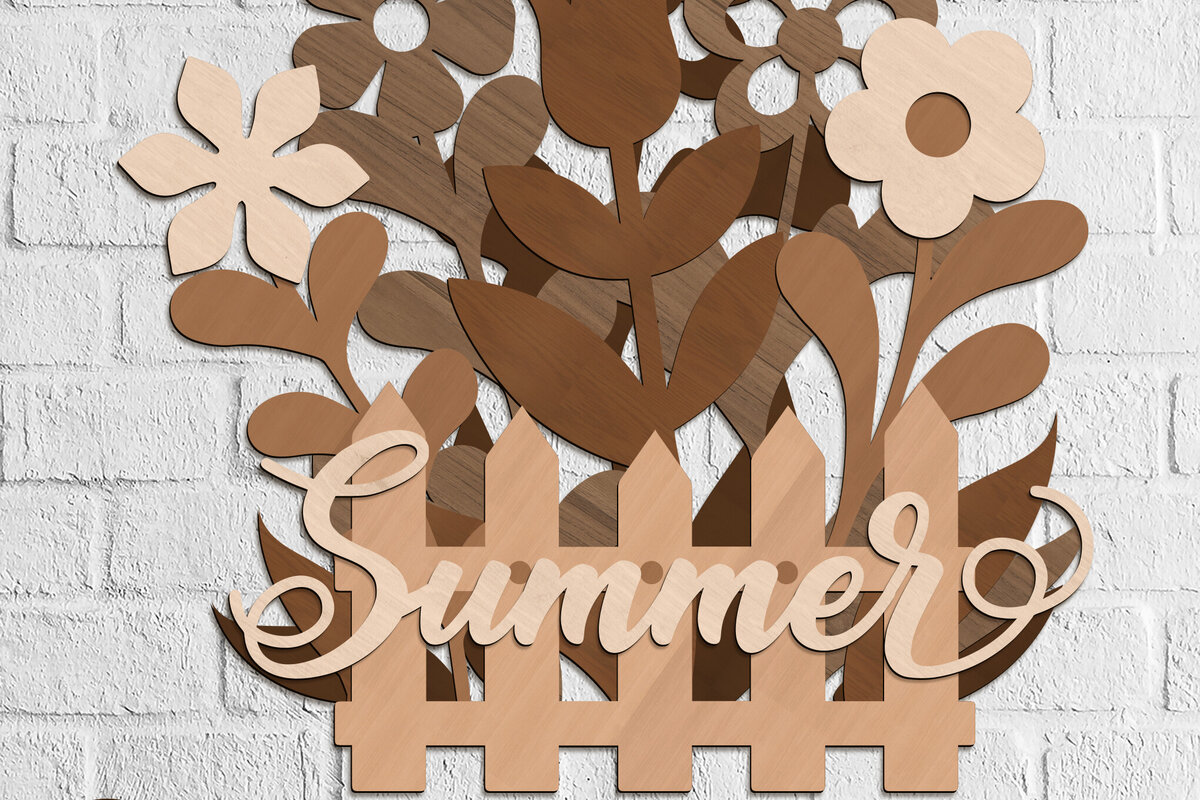 Σετ των 2 Intra απο ξύλο plywood 3mm-4mm πάχος - Διακοσμητικό πρότυπο σπιτιού καλάθι λουλουδιών Δίασταση 17x13 cm INTRAFABR-103483811