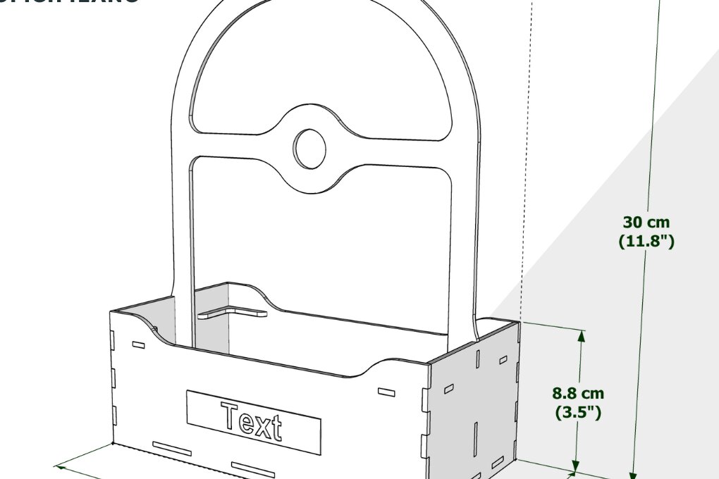 Σετ των 3 Intra απο ξύλο plywood 3mm-4mm πάχος - Καλάθι λουλουδιών | | Βαλεντίνος Δίασταση 4x4 cm INTRAFABR-90290508