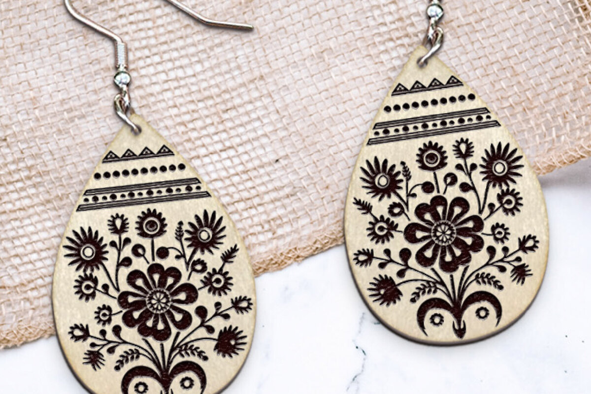 Σετ των 3 Intra απο ξύλο plywood 3mm-4mm πάχος - Σκουλαρίκια Boho Flower Cut Laser. Δίασταση 3x3 cm INTRAFABR-115522228