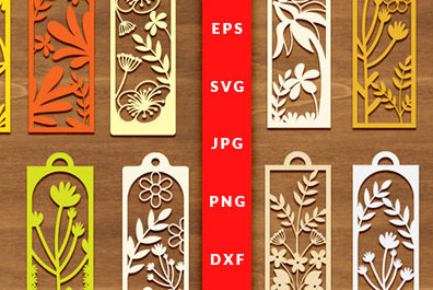 Σετ των 2 Intra απο ξύλο plywood 3mm-4mm πάχος - Σελιδοδείκτης λουλουδιών Δέσμη  Cut Laser Δίασταση 5x20 cm INTRAFABR-90339864