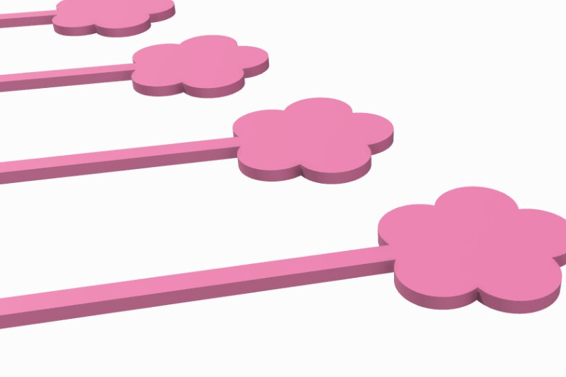 Σετ των 2 Intra απο ξύλο plywood 3mm-4mm πάχος - Flower Drink Stirrer Αρχεία  Cut Laser Δίασταση 15x15 cm INTRAFABR-118063383