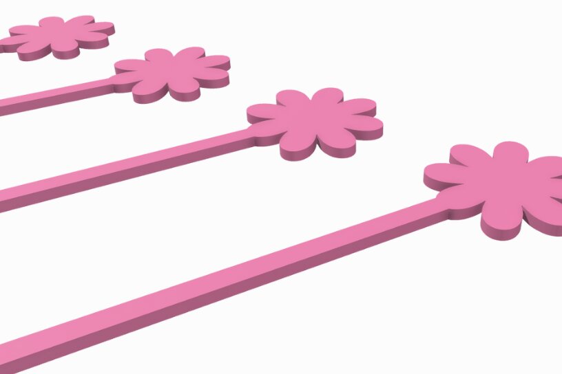 Σετ των 2 Intra απο ξύλο plywood 3mm-4mm πάχος - Flower Drink Stirrer Αρχεία  Cut Laser Δίασταση 15x15 cm INTRAFABR-118063013