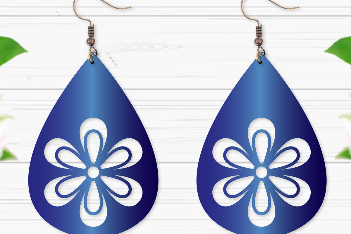 Σετ των 3 Intra απο ξύλο plywood 3mm-4mm πάχος - Σκουλαρίκια με λουλούδια  Δίασταση 3x3 cm INTRAFABR-94059691