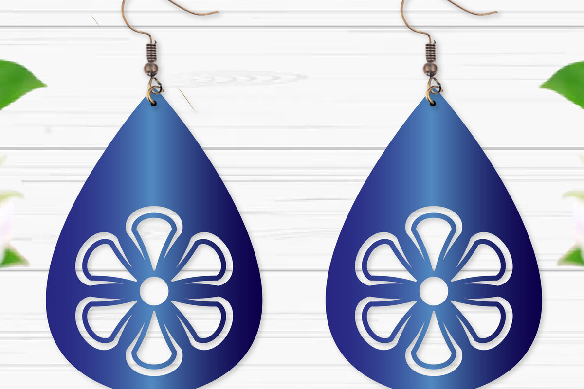 Σετ των 3 Intra απο ξύλο plywood 3mm-4mm πάχος - Σκουλαρίκια με λουλούδια  Δίασταση 3x3 cm INTRAFABR-94045614