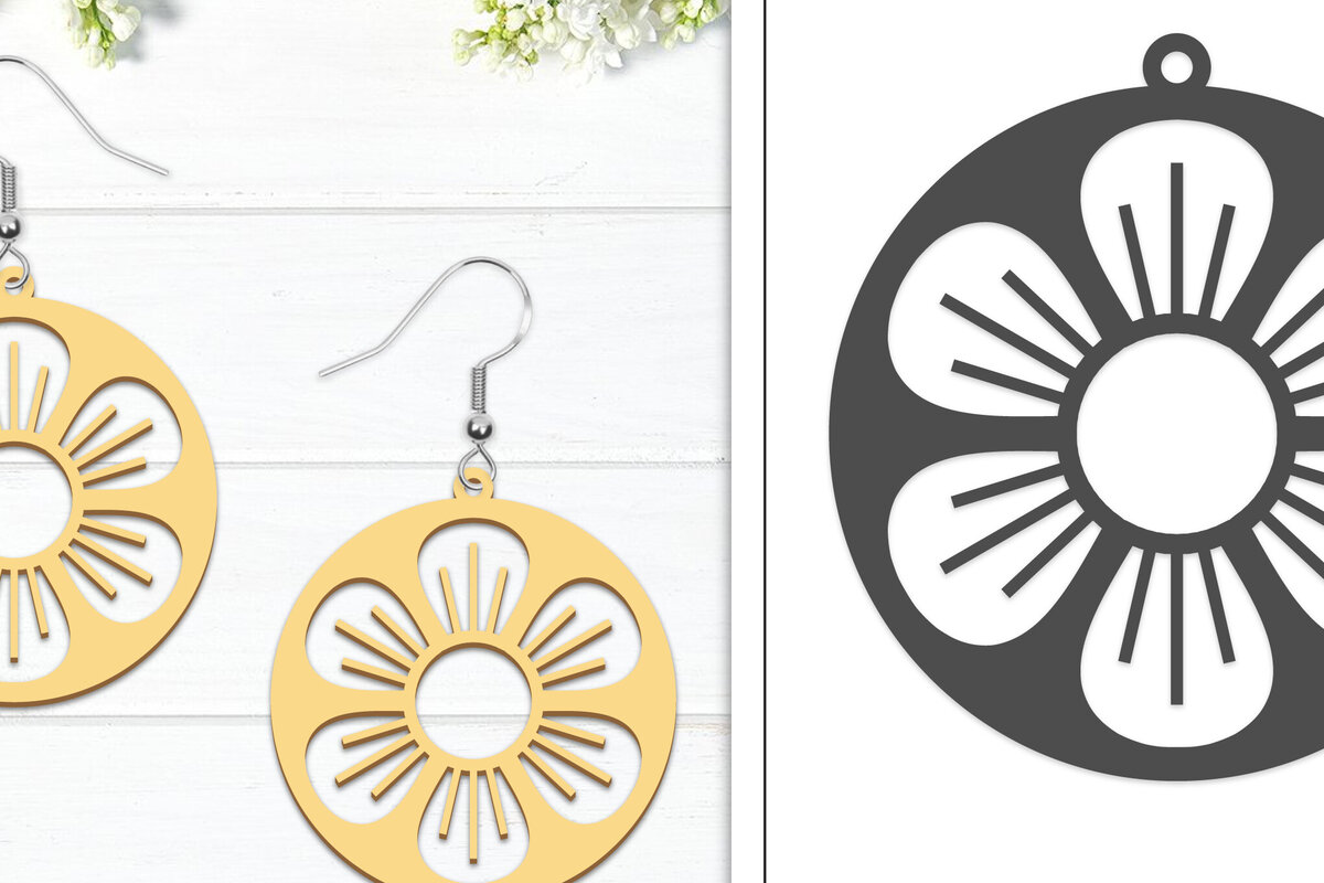 Σετ των 3 Intra απο ξύλο plywood 3mm-4mm πάχος - Σκουλαρίκια λουλουδιών | Σκουλαρίκια  Δίασταση 3x3 cm INTRAFABR-102950937