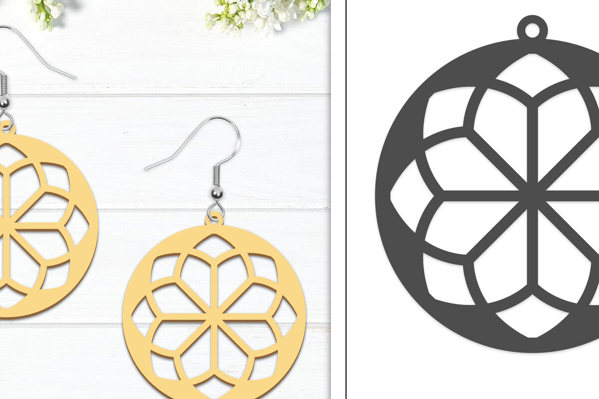 Σετ των 3 Intra απο ξύλο plywood 3mm-4mm πάχος - Σκουλαρίκια λουλουδιών | Σκουλαρίκια  Δίασταση 3x3 cm INTRAFABR-102951028