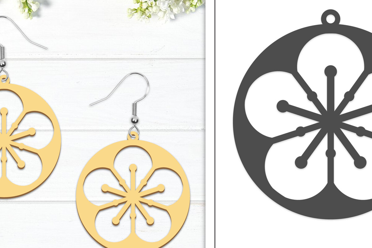 Σετ των 3 Intra απο ξύλο plywood 3mm-4mm πάχος - Σκουλαρίκια λουλουδιών | Σκουλαρίκια  Δίασταση 3x3 cm INTRAFABR-102950312