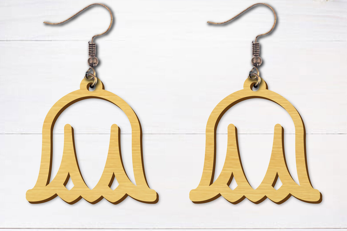 Σετ των 3 Intra απο ξύλο plywood 3mm-4mm πάχος - Σκουλαρίκια λουλουδιών κομμένα με λέιζερ  Δίασταση 3x3 cm INTRAFABR-96692713