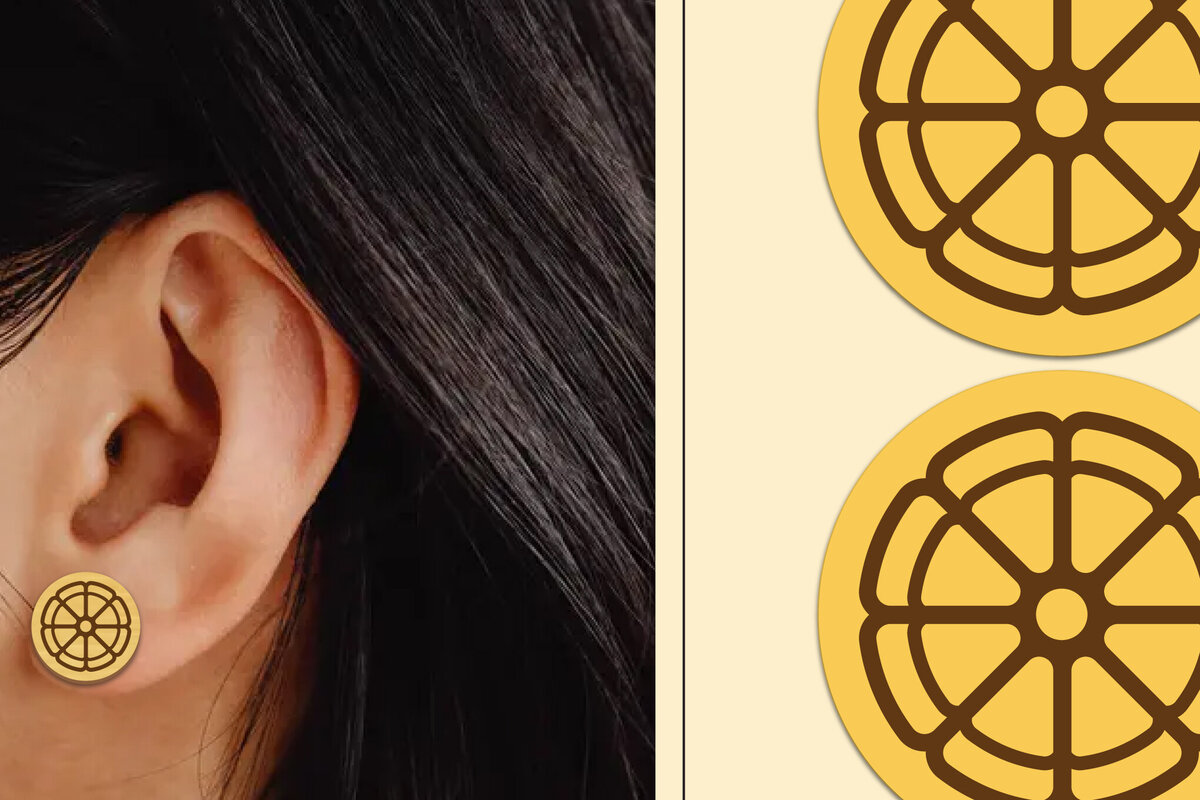 Σετ των 3 Intra απο ξύλο plywood 3mm-4mm πάχος - Σκουλαρίκια λουλουδιών Μαγνήτης κοπής με λέιζερ Δίασταση 3x3 cm INTRAFABR-103821363