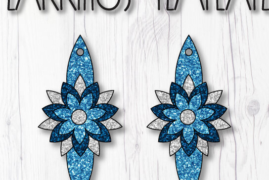 Σετ των 3 Intra απο ξύλο plywood 3mm-4mm πάχος - Πρότυπο σκουλαρίκια λουλουδιών Δίασταση 3x3 cm INTRAFABR-8119114