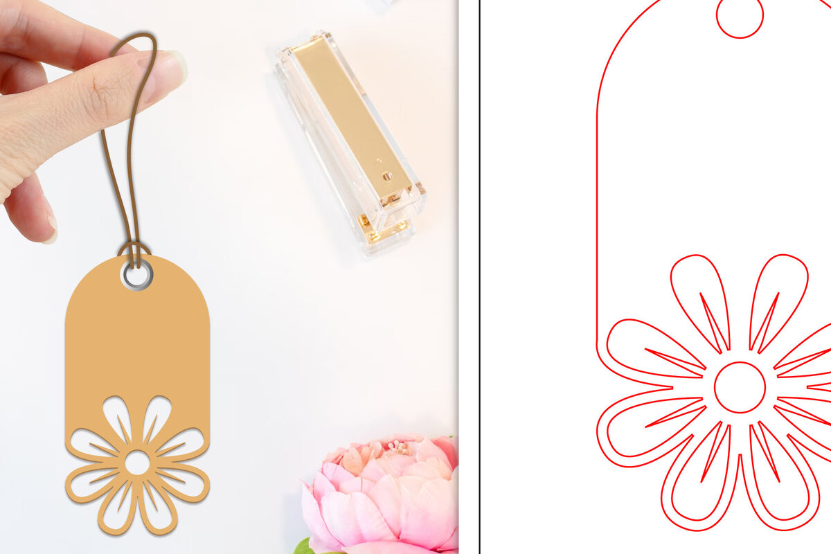 Σετ των 2 Intra απο ξύλο plywood 3mm-4mm πάχος - Ετικέτες δώρου λουλουδιών  | Ετικέτες  Δίασταση 30x20 cm INTRAFABR-103236449