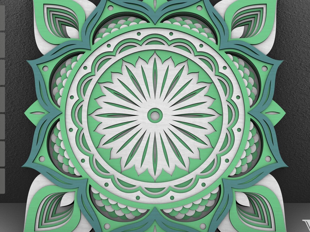 Intra απο ξύλο plywood 3mm-4mm πάχος - Flower Mandala , Layered Mandala  Δίασταση 30x30 cm INTRAFABR-29232461