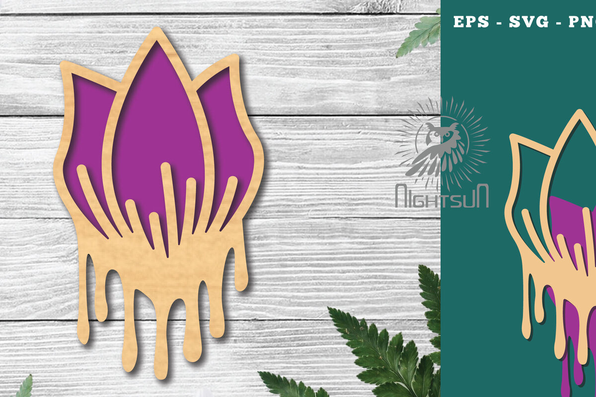 Σετ των 2 Intra απο ξύλο plywood 3mm-4mm πάχος - Διακόσμηση με κομμένο λέιζερ λιωμένο με λουλούδια 3 Δίασταση 20x20 cm INTRAFABR-120094467