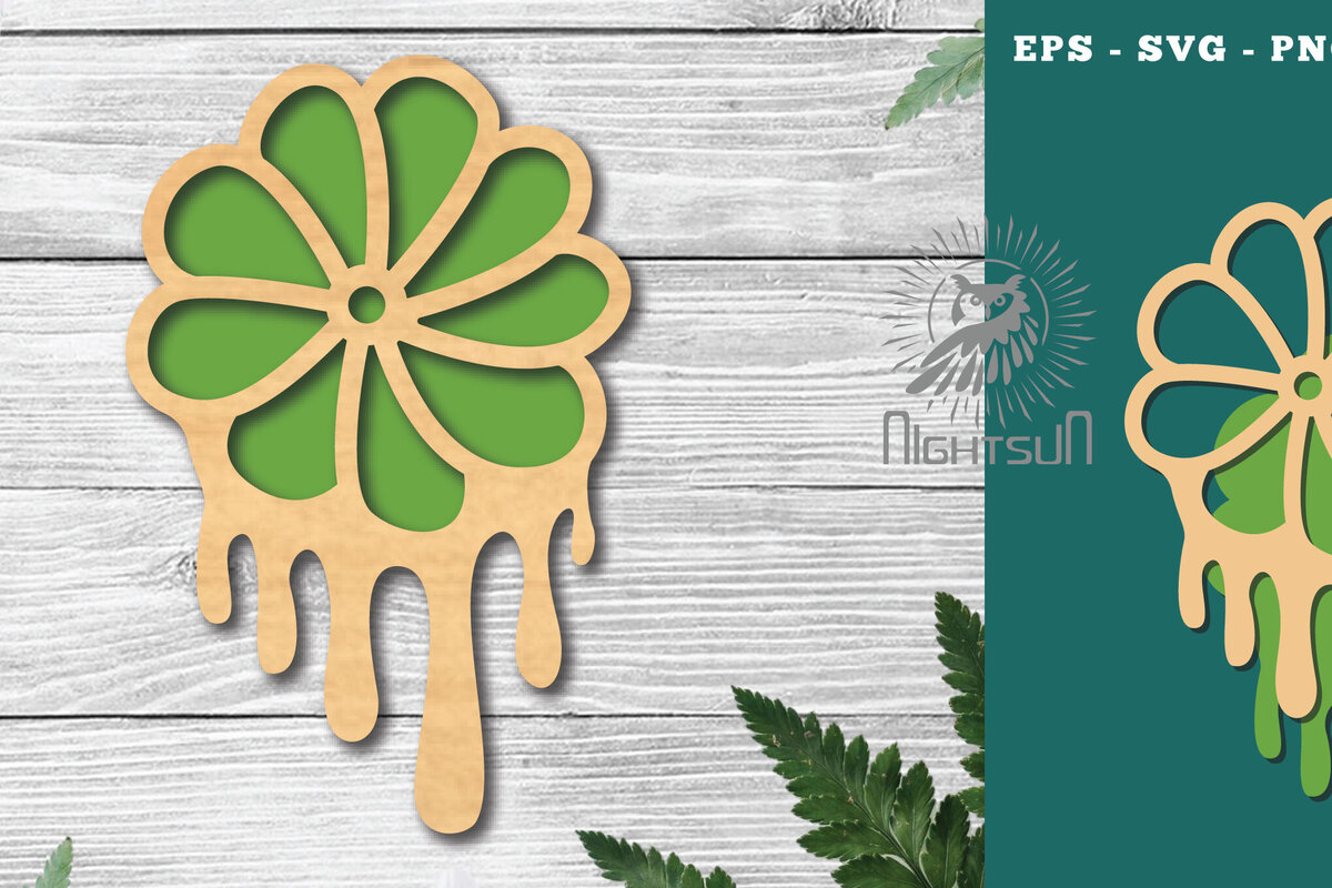 Σετ των 2 Intra απο ξύλο plywood 3mm-4mm πάχος - Διακόσμηση κομμένη με λέιζερ λιωμένη με λουλούδια 6 Δίασταση 20x20 cm INTRAFABR-120094576