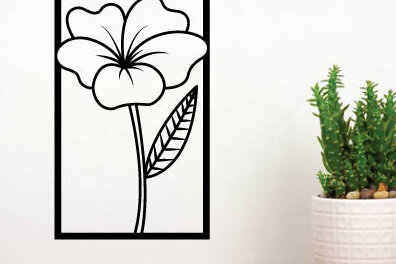 Intra απο ξύλο plywood 3mm-4mm πάχος - Flower Metal Art Wall Art File Cut Laser  Δίασταση 40x50 cm INTRAFABR-65903087