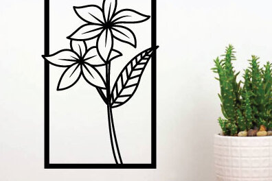 Intra απο ξύλο plywood 3mm-4mm πάχος - Flower Metal Art Wall Art File Cut Laser  Δίασταση 40x50 cm INTRAFABR-65903026