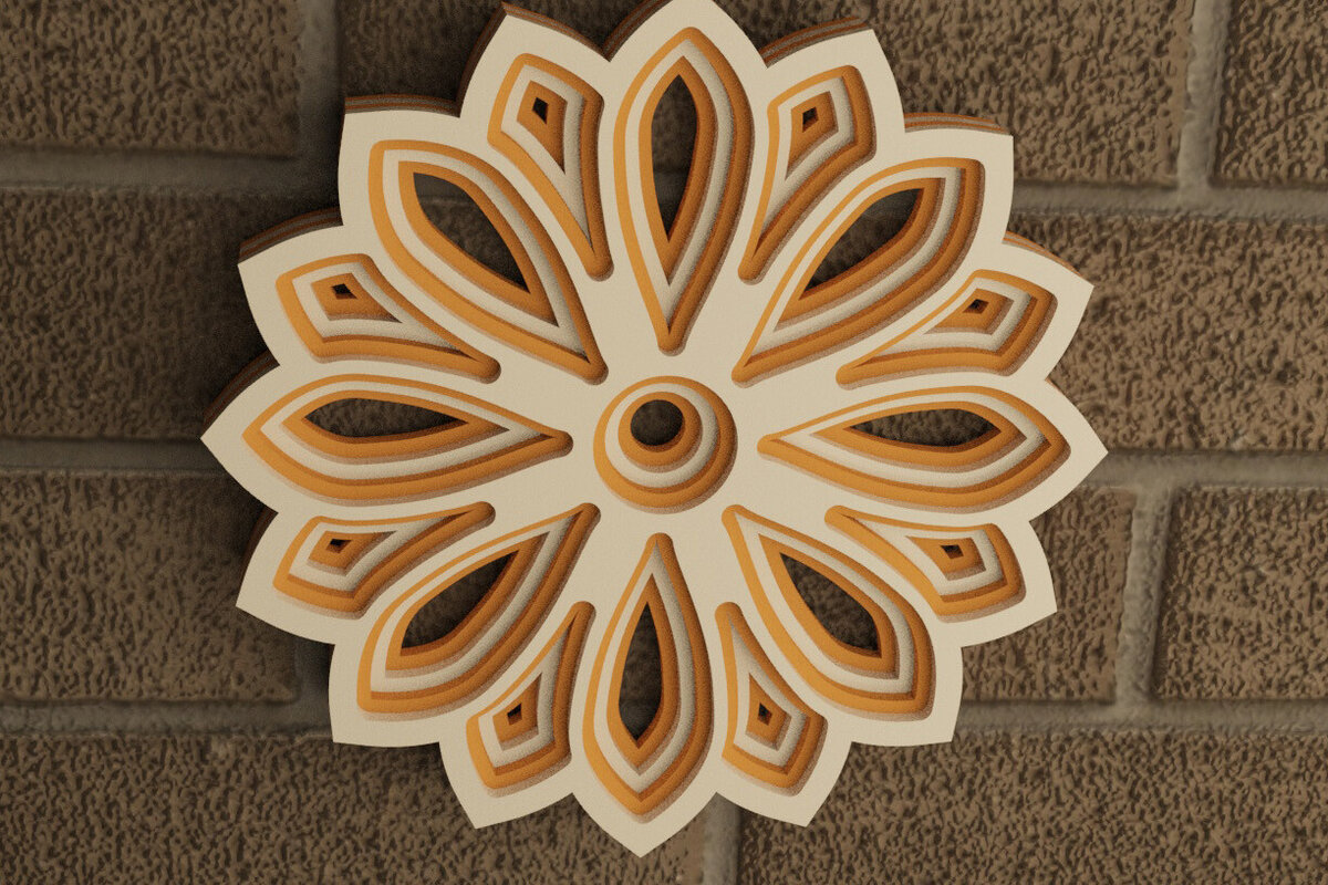 Σετ των 3 Intra απο ξύλο plywood 3mm-4mm πάχος - Στολίδι λουλουδιών Δίασταση 6x6 cm INTRAFABR-117822710