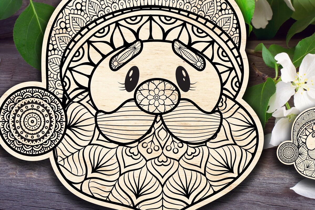 Intra απο ξύλο plywood 3mm-4mm πάχος - Λουλούδι Santa Mandala Δίασταση 30x30 cm INTRAFABR-32180466