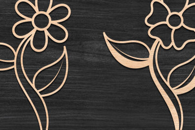 Intra απο ξύλο plywood 3mm-4mm πάχος - Βάζο λουλουδιών κομμένο με λέιζερ επιτοίχια πινακίδα Δίασταση 30x20 cm INTRAFABR-69128337