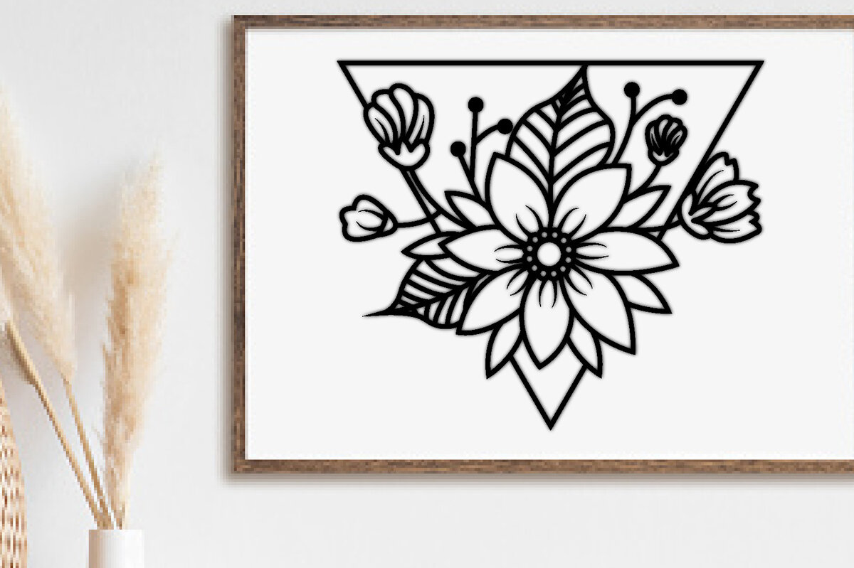 Intra απο ξύλο plywood 3mm-4mm πάχος - Flower Wall Art Laser Cut  Δίασταση 40x50 cm INTRAFABR-61976978