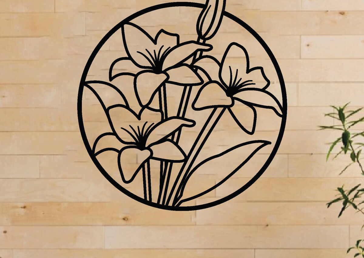 Intra απο ξύλο plywood 3mm-4mm πάχος - Τέχνη διακόσμησης τοίχου λουλουδιών,  κοπής με λέιζερ Δίασταση 40x50 cm INTRAFABR-62965846