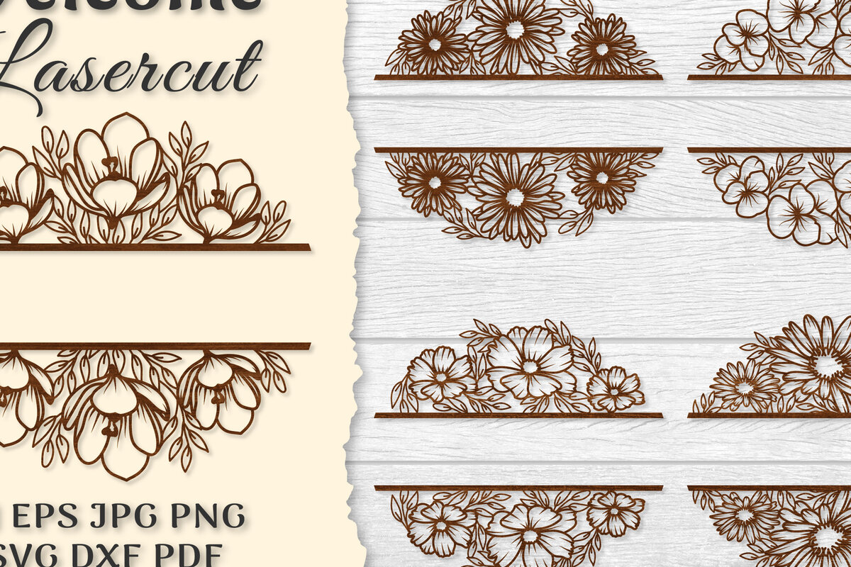 Σετ των 3 Intra απο ξύλο plywood 3mm-4mm πάχος - ΔΕΜΑΤΑ λουλουδιών καλωσορίσματος Slip Lasercut Δίασταση 20x20 cm INTRAFABR-122603114