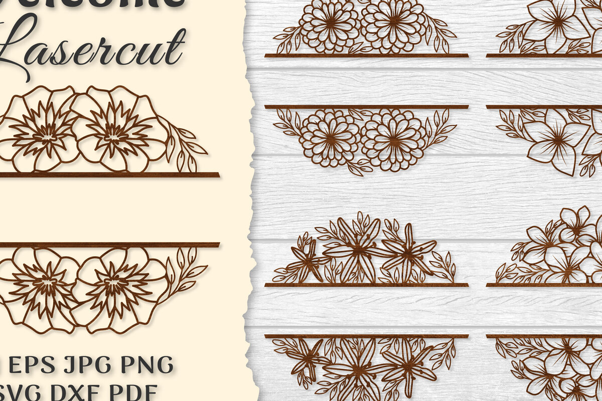 Σετ των 3 Intra απο ξύλο plywood 3mm-4mm πάχος - ΔΕΜΑΤΑ λουλουδιών καλωσορίσματος Slip Lasercut Δίασταση 20x20 cm INTRAFABR-122603104