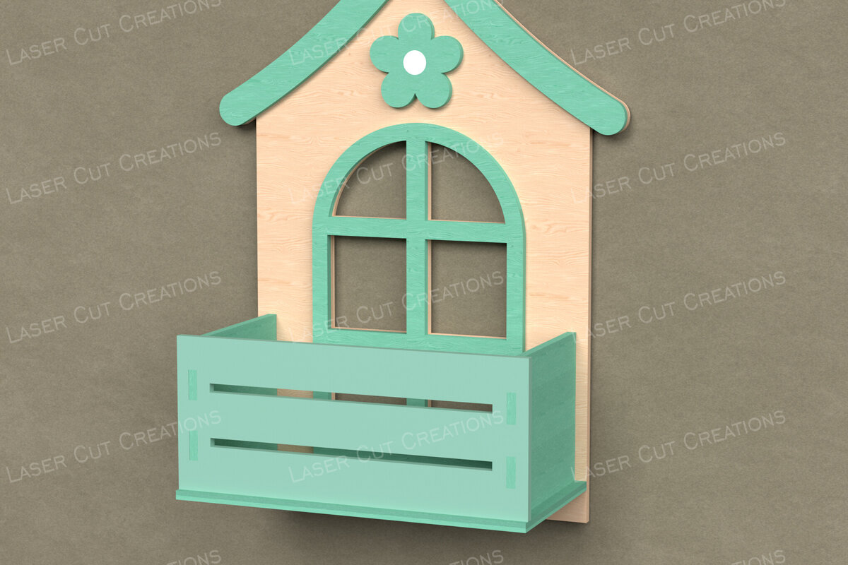 Intra απο ξύλο plywood 3mm-4mm πάχος - Κουτί παραθύρου λουλουδιών Διακόσμηση τοίχου  Δίασταση 30x20 cm INTRAFABR-123612906