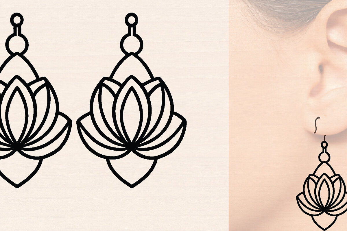 Intra απο ξύλο plywood 3mm-4mm πάχος - Ξύλινα σκουλαρίκια λουλούδι με   Δίασταση 3000x3000 cm INTRAFABR-116857784