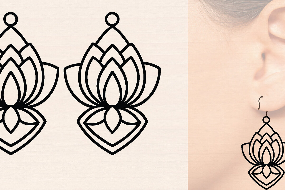 Intra απο ξύλο plywood 3mm-4mm πάχος - Ξύλινα σκουλαρίκια λουλούδι με   Δίασταση 3000x3000 cm INTRAFABR-116858041