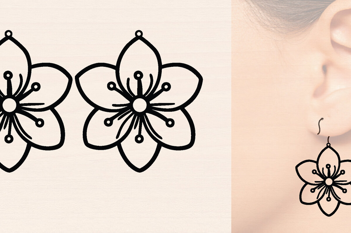 Intra απο ξύλο plywood 3mm-4mm πάχος - Ξύλινα σκουλαρίκια λουλούδι με   Δίασταση 3000x3000 cm INTRAFABR-116858520