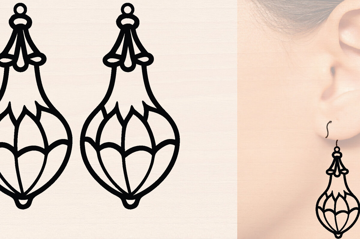 Intra απο ξύλο plywood 3mm-4mm πάχος - Ξύλινα σκουλαρίκια λουλούδι με   Δίασταση 3000x3000 cm INTRAFABR-116859539