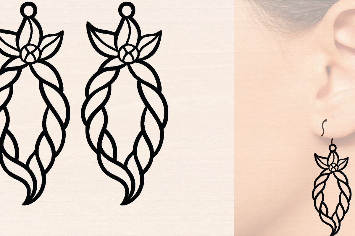 Intra απο ξύλο plywood 3mm-4mm πάχος - Ξύλινα σκουλαρίκια λουλούδι με   Δίασταση 3000x3000 cm INTRAFABR-116859712