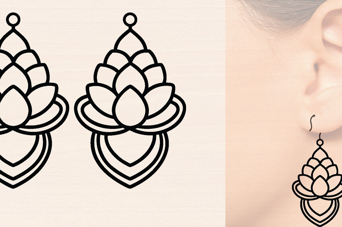 Intra απο ξύλο plywood 3mm-4mm πάχος - Ξύλινα σκουλαρίκια λουλούδι με   Δίασταση 3000x3000 cm INTRAFABR-116857691