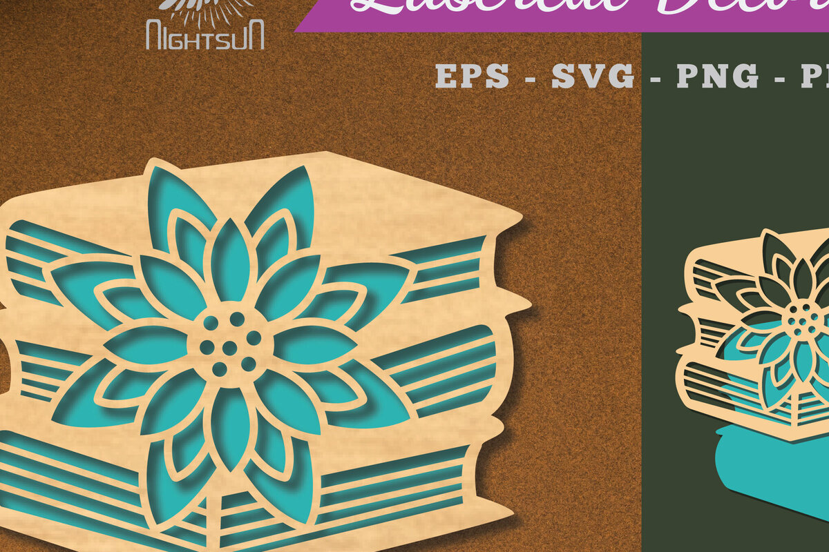 Σετ των 2 Intra απο ξύλο plywood 3mm-4mm πάχος - Βιβλίο Flowers Διακόσμηση με  5 Δίασταση 20x20 cm INTRAFABR-113273208