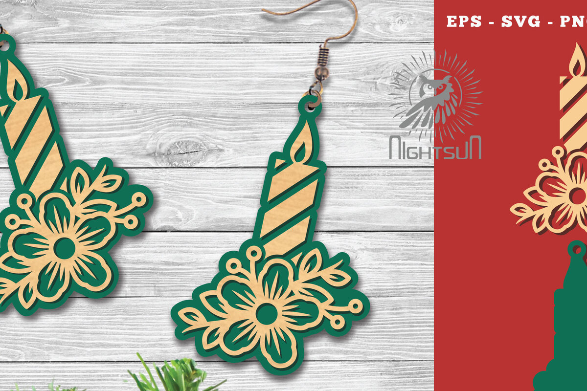 Σετ των 3 Intra απο ξύλο plywood 3mm-4mm πάχος - Λουλούδια Κερί Σκουλαρίκια κομμένα με λέιζερ Δίασταση 3x3 cm INTRAFABR-113205826