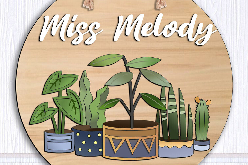 Σετ των 3 Intra απο ξύλο plywood 3mm-4mm πάχος - Λουλούδια Κρεμάστρα σχολικής πόρτας τάξης  Δίασταση 20x20 cm INTRAFABR-103441507