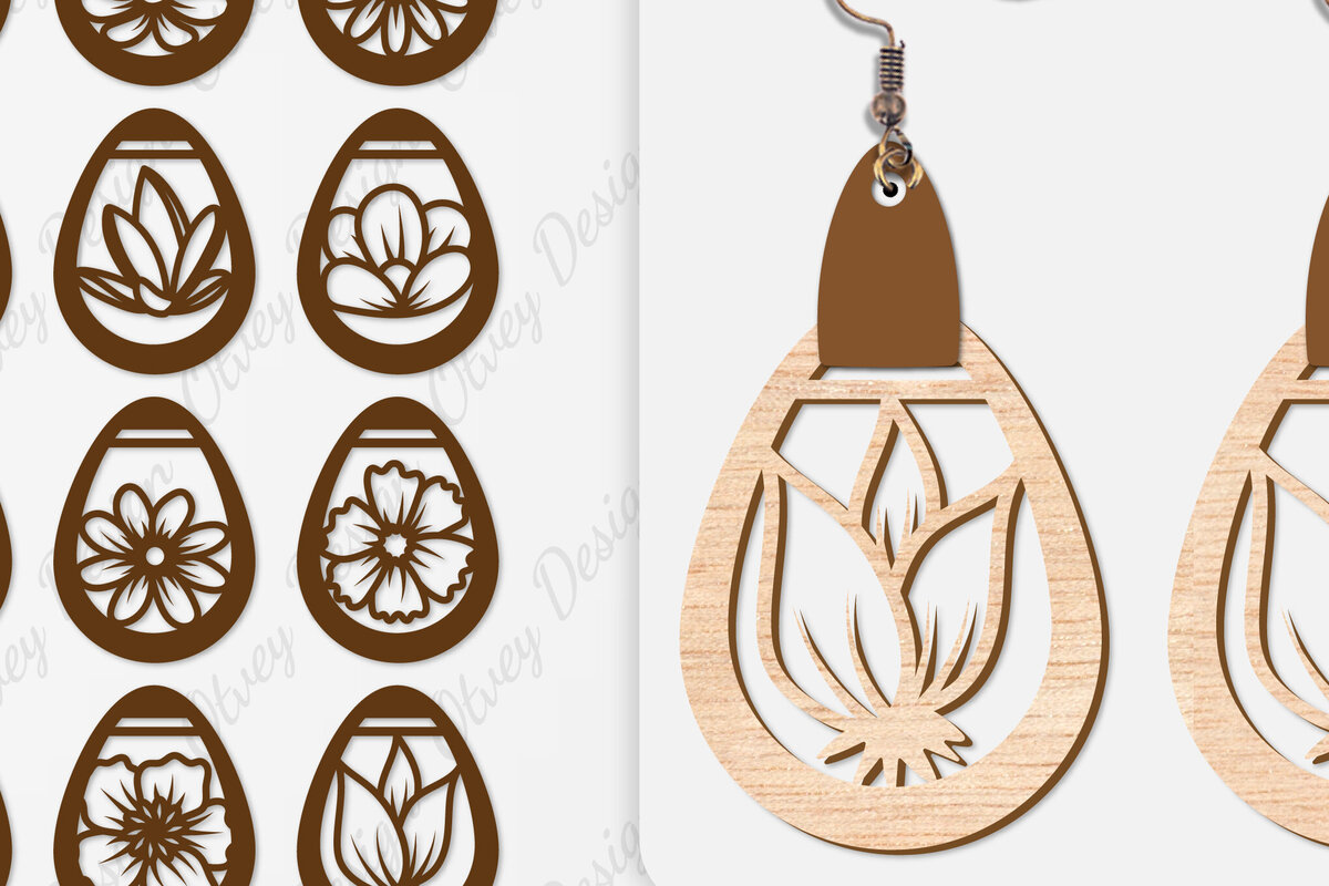 Σετ των 3 Intra απο ξύλο plywood 3mm-4mm πάχος - Σκουλαρίκια Λουλούδια Κόψιμο με Λέιζερ ΔΕΜΑ Δίασταση 3x3 cm INTRAFABR-104107841