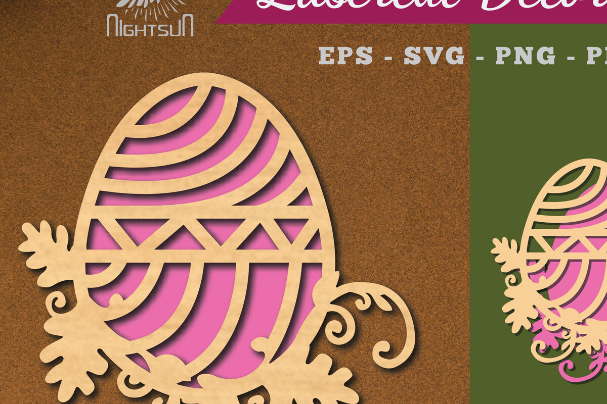 Σετ των 3 Intra απο ξύλο plywood 3mm-4mm πάχος - Διακόσμηση με κομμένα λέιζερ αυγών λουλουδιών 6 Δίασταση 20x20 cm INTRAFABR-115872246