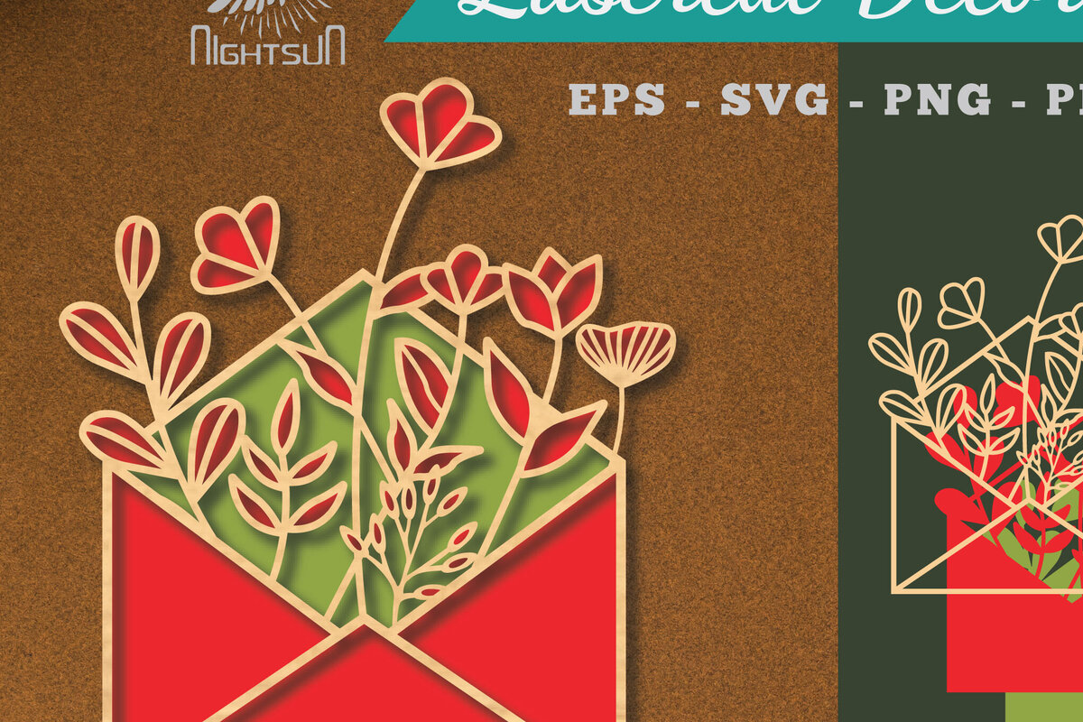 Σετ των 2 Intra απο ξύλο plywood 3mm-4mm πάχος - Διακόσμηση με κομμένο λέιζερ φάκελος λουλουδιών 1 Δίασταση 20x20 cm INTRAFABR-113390787