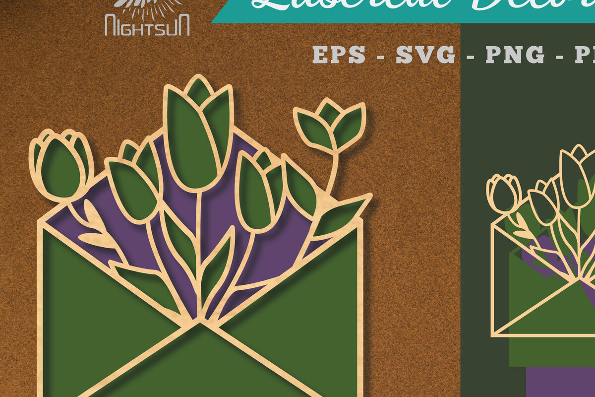 Σετ των 2 Intra απο ξύλο plywood 3mm-4mm πάχος - Διακόσμηση φακέλου με λέιζερ λουλουδιών 6 Δίασταση 20x20 cm INTRAFABR-113390932