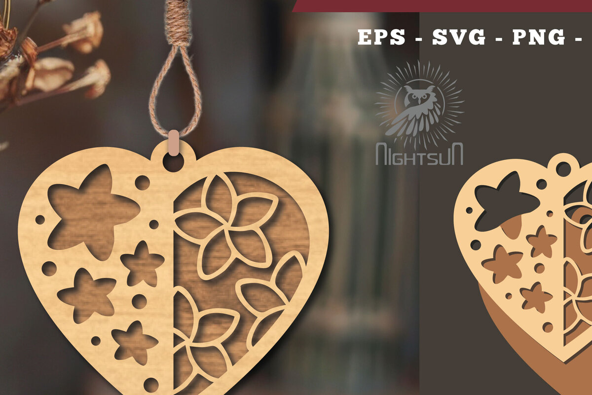 Σετ των 3 Intra απο ξύλο plywood 3mm-4mm πάχος - Στολίδι με κομμένα λέιζερ λουλουδιών 5 Δίασταση 6x6 cm INTRAFABR-114305806