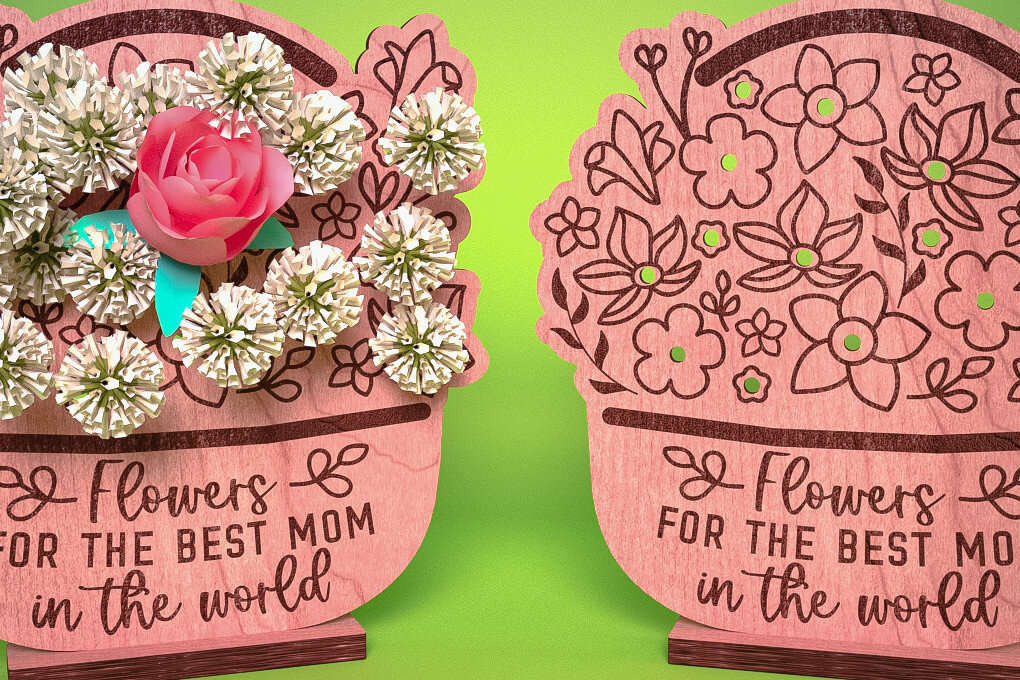 Intra απο ξύλο plywood 3mm-4mm πάχος - Flowers Holder για τη γιορτή της μητέρας  Δίασταση 30x20 cm INTRAFABR-67714530